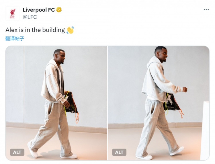 500官方数据-1.44亿欧新援！利物浦官方社媒晒伊萨克报到照片